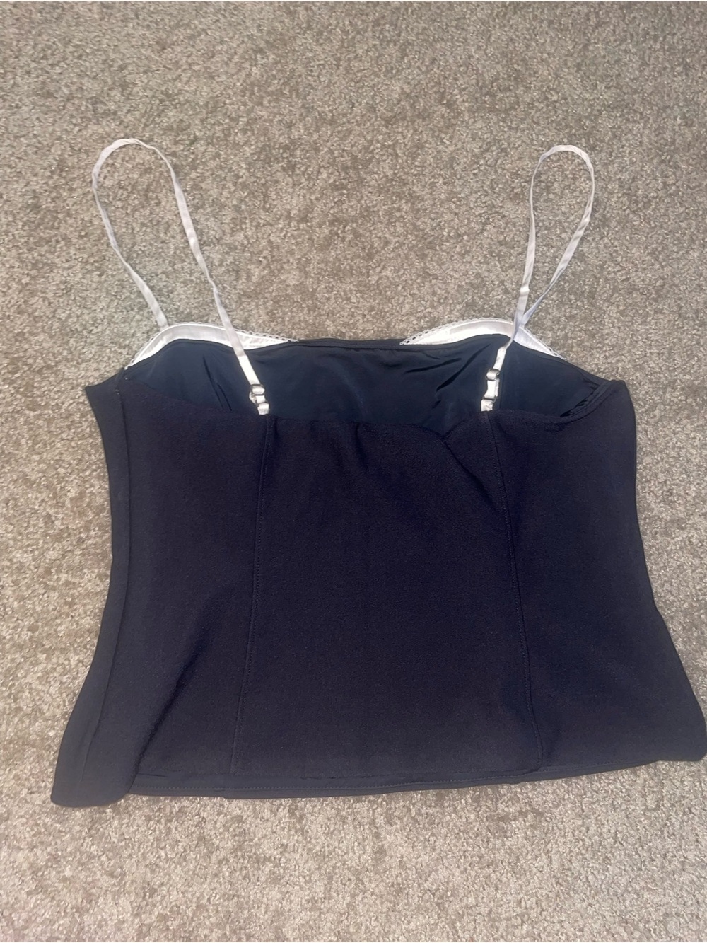 Abercrombie & Fitch Black Cami with Silver Straps